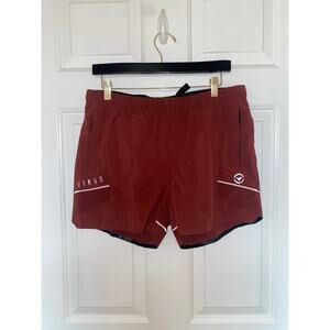 Virus Shorts Burgandy Stretch Athletic Workout Men Size Large